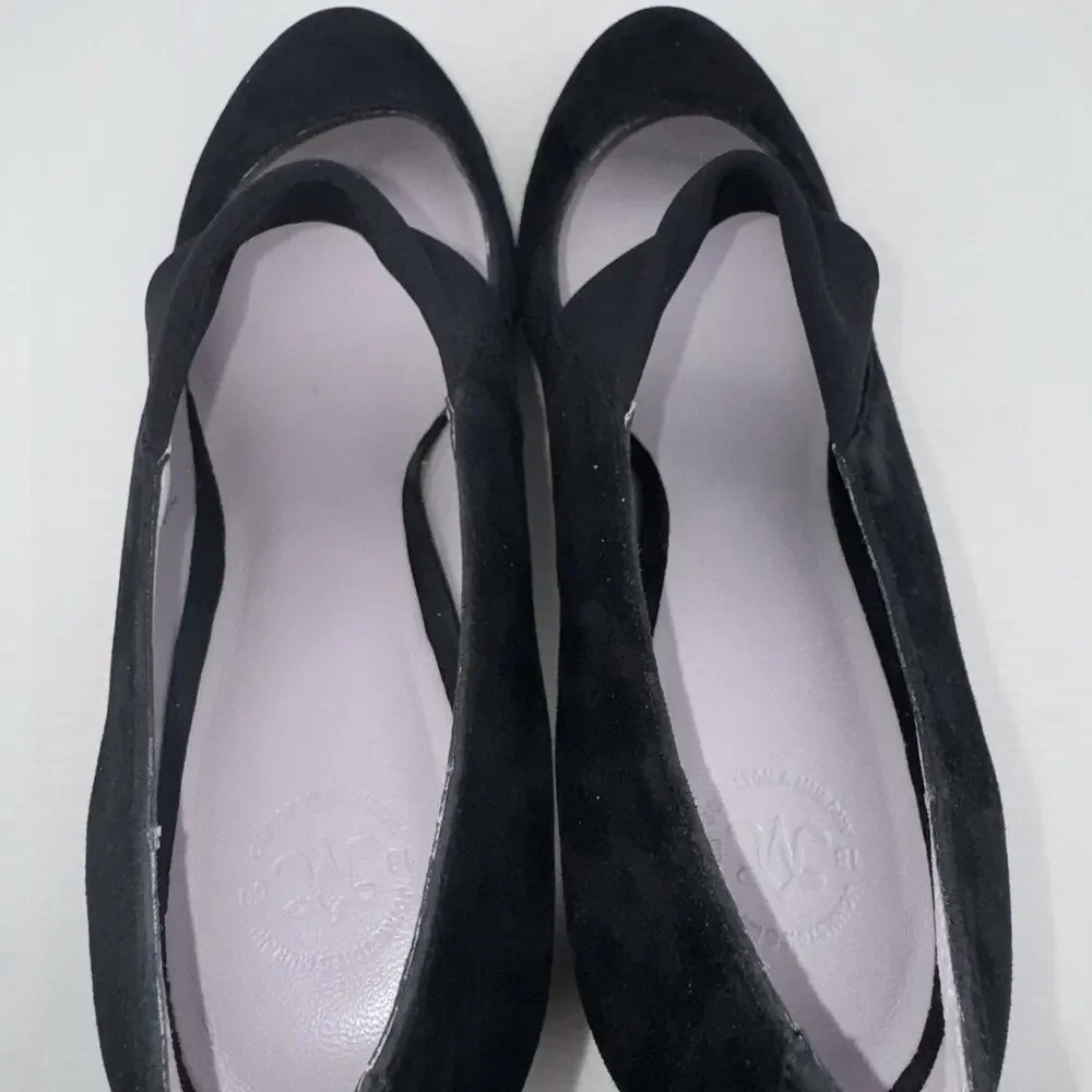 Johnston & Murphy Denise Mary Jane Black Suede Heels Size 10 Medium Comfort Work